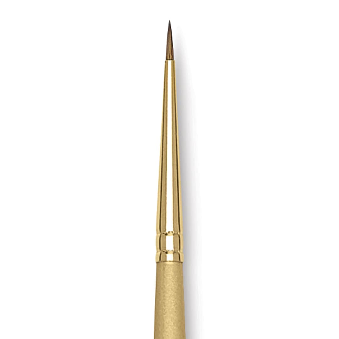 Open in modal - Princeton Synthetic Mongoose Brush - Round, Long Handle, Size 2/0 close up