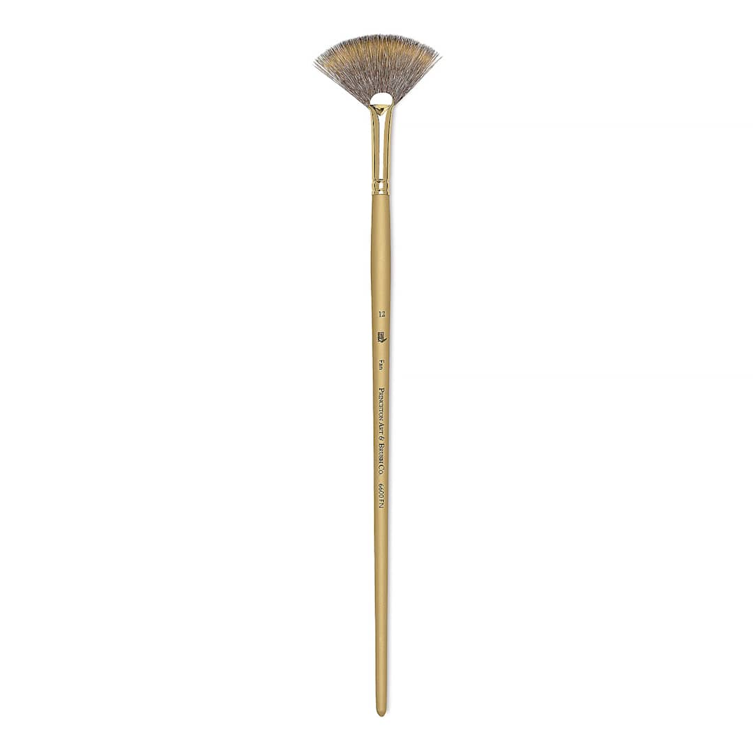Open in modal - Princeton Synthetic Mongoose Brush - Fan, Long Handle, Size 12
