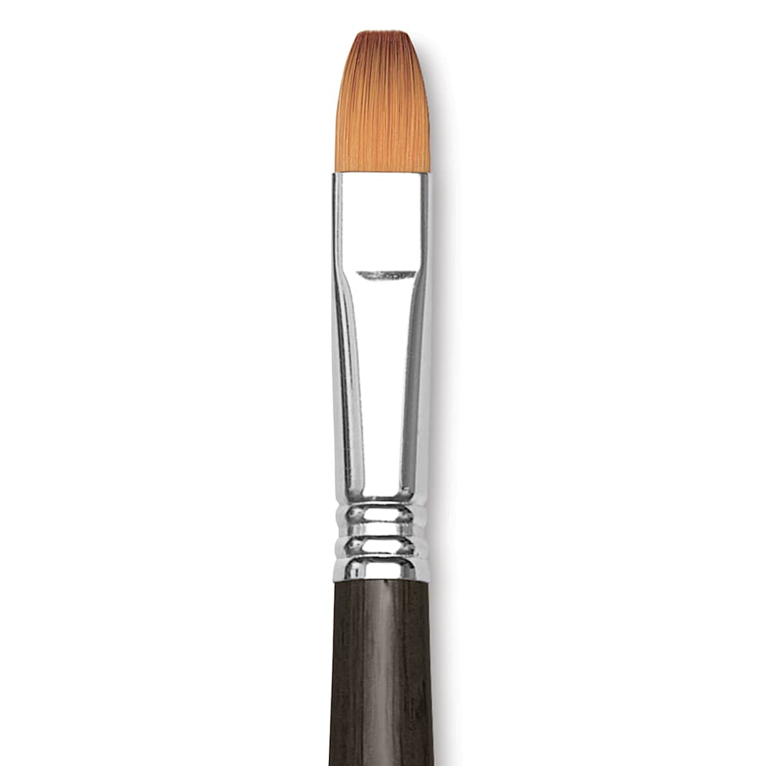 Open in modal - Escoda Prado Tame Synthetic Brush - Bright, Long Handle, Size 14 (Close-up of brush)