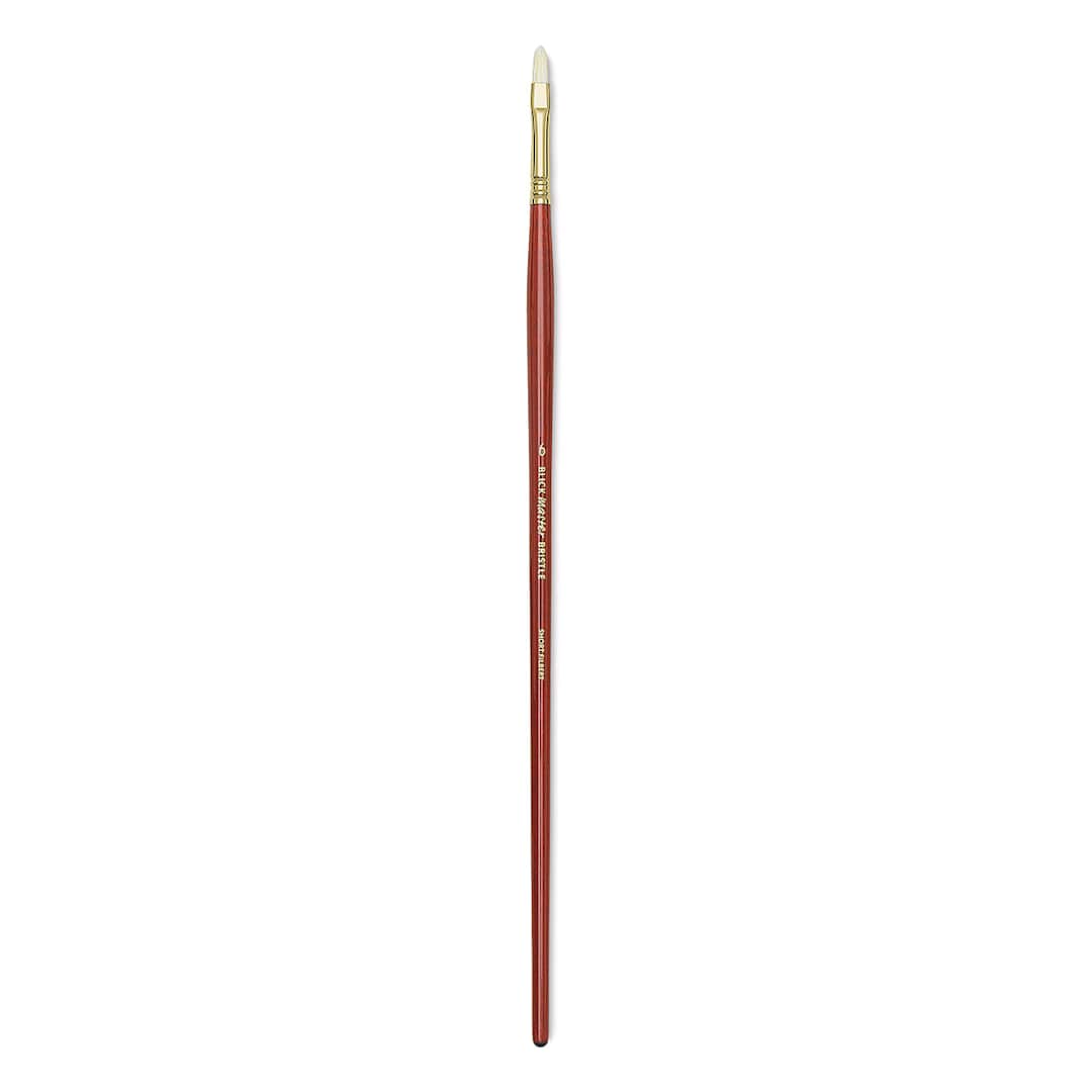 Open in modal - Blick Master Bristle Brushes - A single Short Filbert brush shown upright
