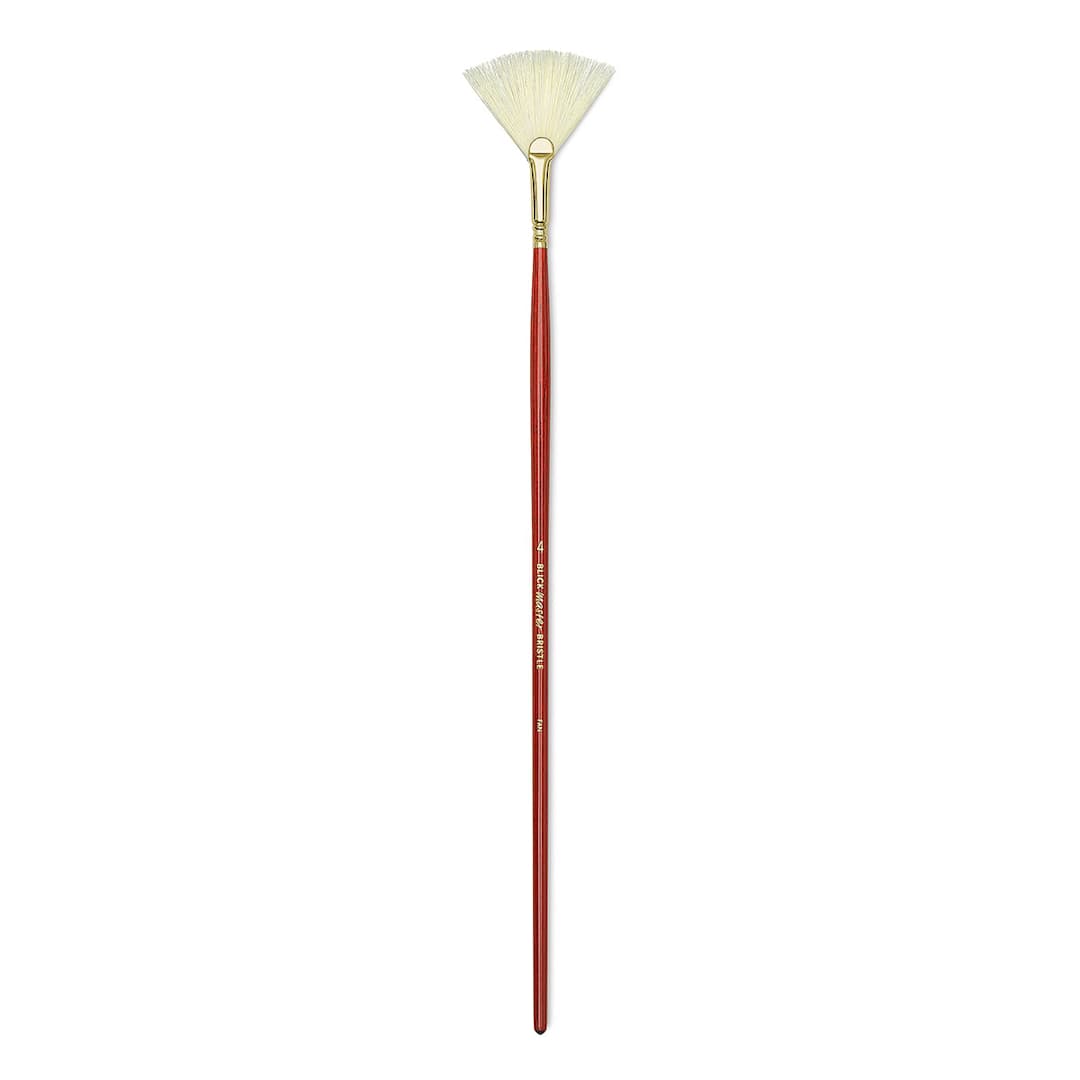 Open in modal - Blick Master Bristle Brush - Fan, Long Handle, Size 4