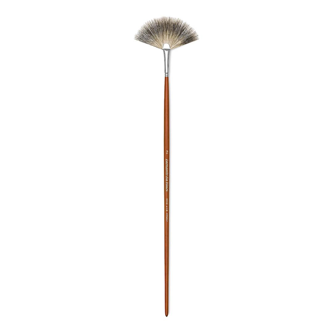 Open in modal - Da Vinci Pure Badger Brush - Fan Blender, Long Handle, Size 2