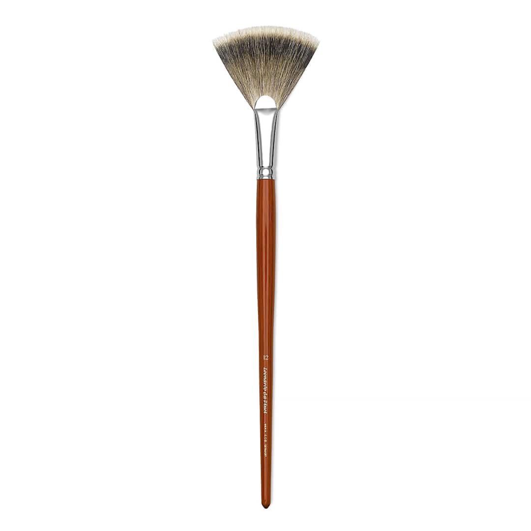 Open in modal - Da Vinci Pure Badger Brush - Fan Blender, Long Handle, Size 12