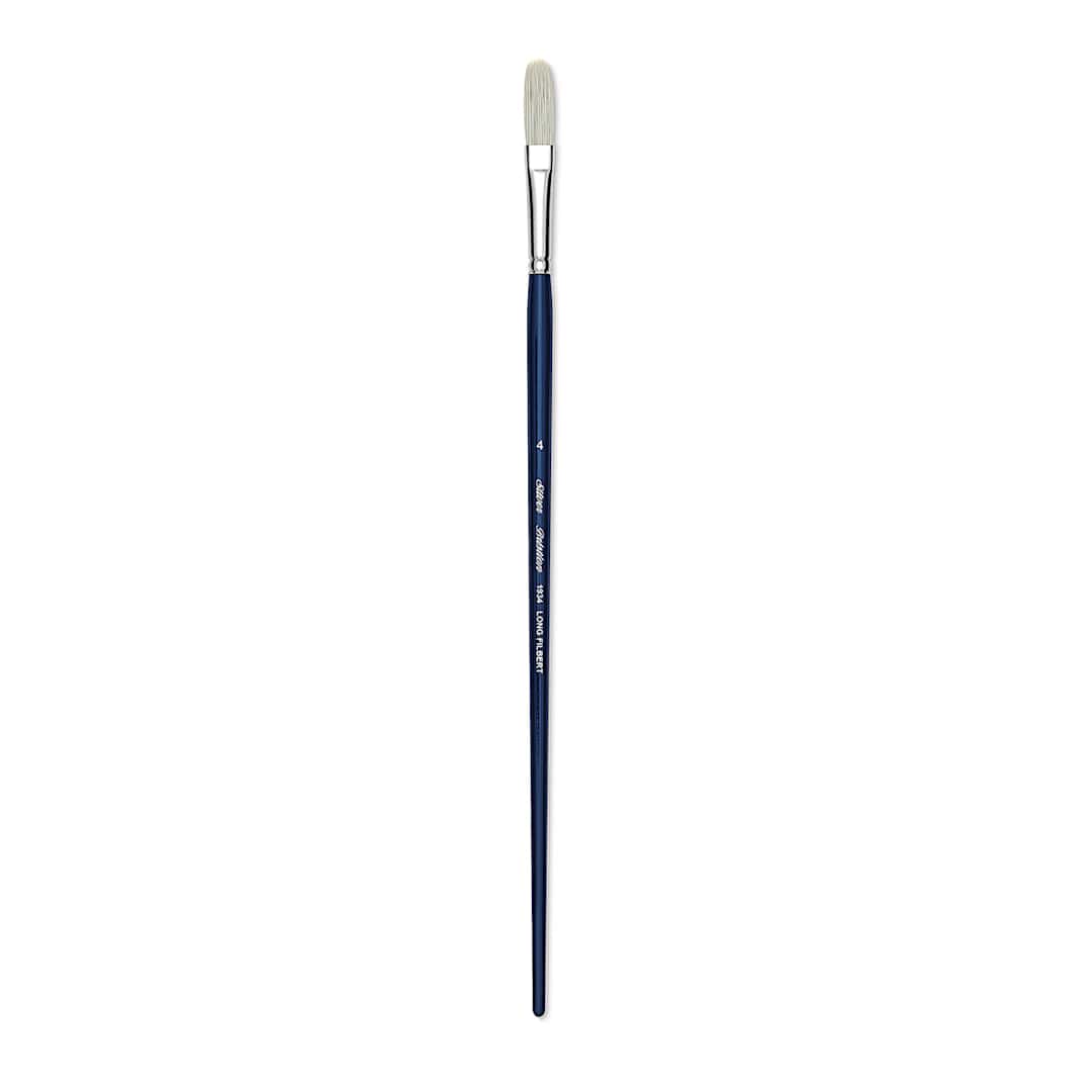 Open in modal - Silver Brush Bristlon Stiff White Synthetic Brush - Long Filbert, Size 4