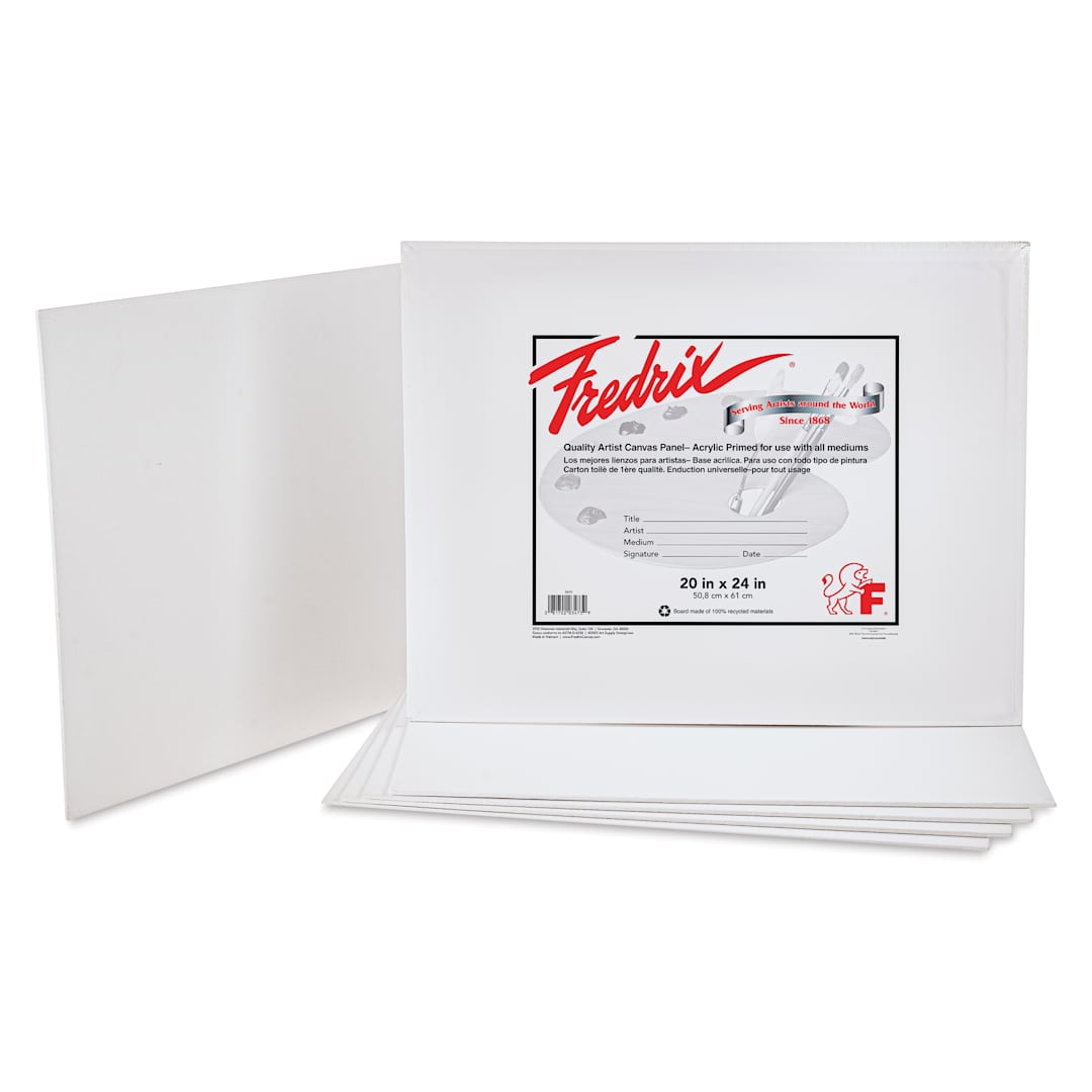 Open in modal - Fredrix Artist Series Standard Canvas Panels - 20" x 24", Pkg of 6