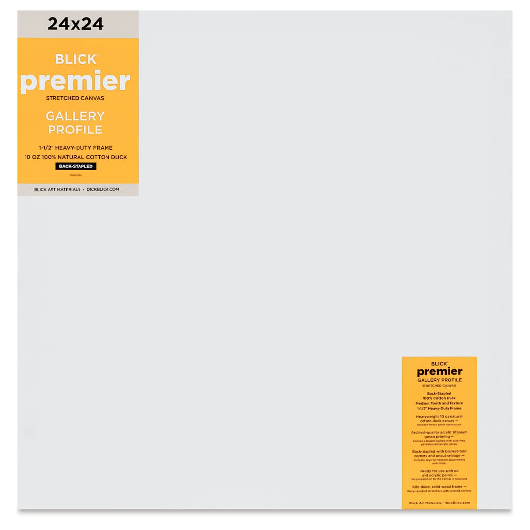 Open in modal - Blick Premier Stretched Cotton Canvas - Gallery Profile, Back-Stapled, 24" x 24" front