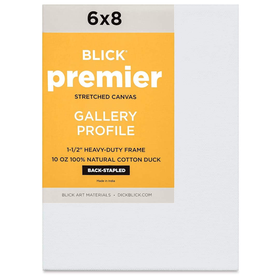 Open in modal - Blick Premier Stretched Cotton Canvas - Gallery Profile, Back-Stapled, 6" x 8" front