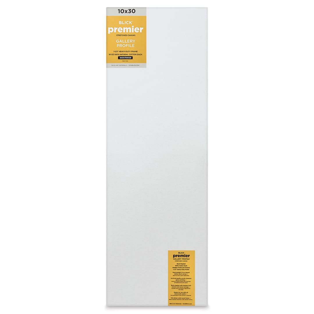 Open in modal - Blick Premier Stretched Cotton Canvas - Gallery Profile, Back-Stapled, 10" x 30" front