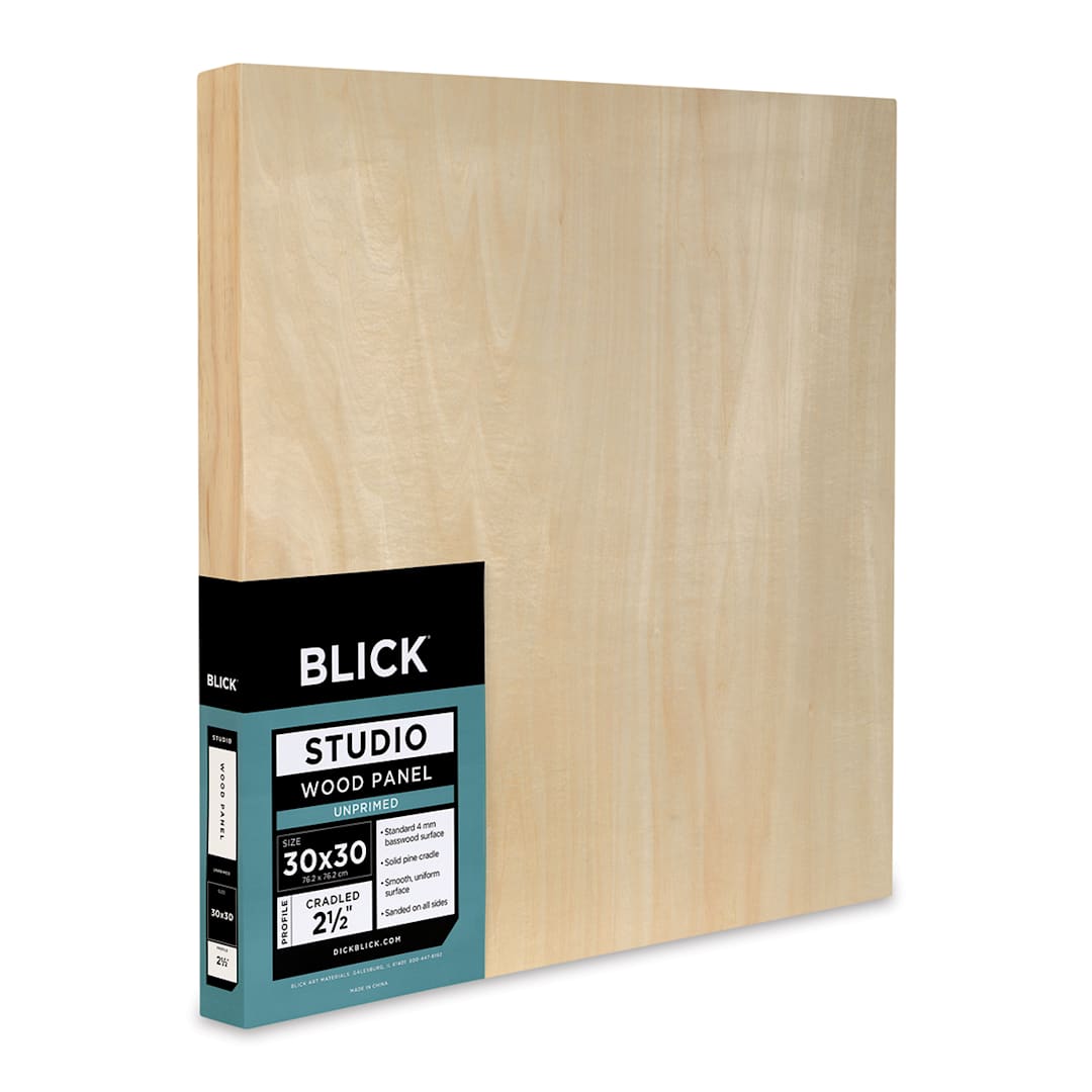 Open in modal - Blick Studio Artists' Wood Panels - Extra Deep Cradle Panel, 30" x 30", 2-1/2" Cradle
