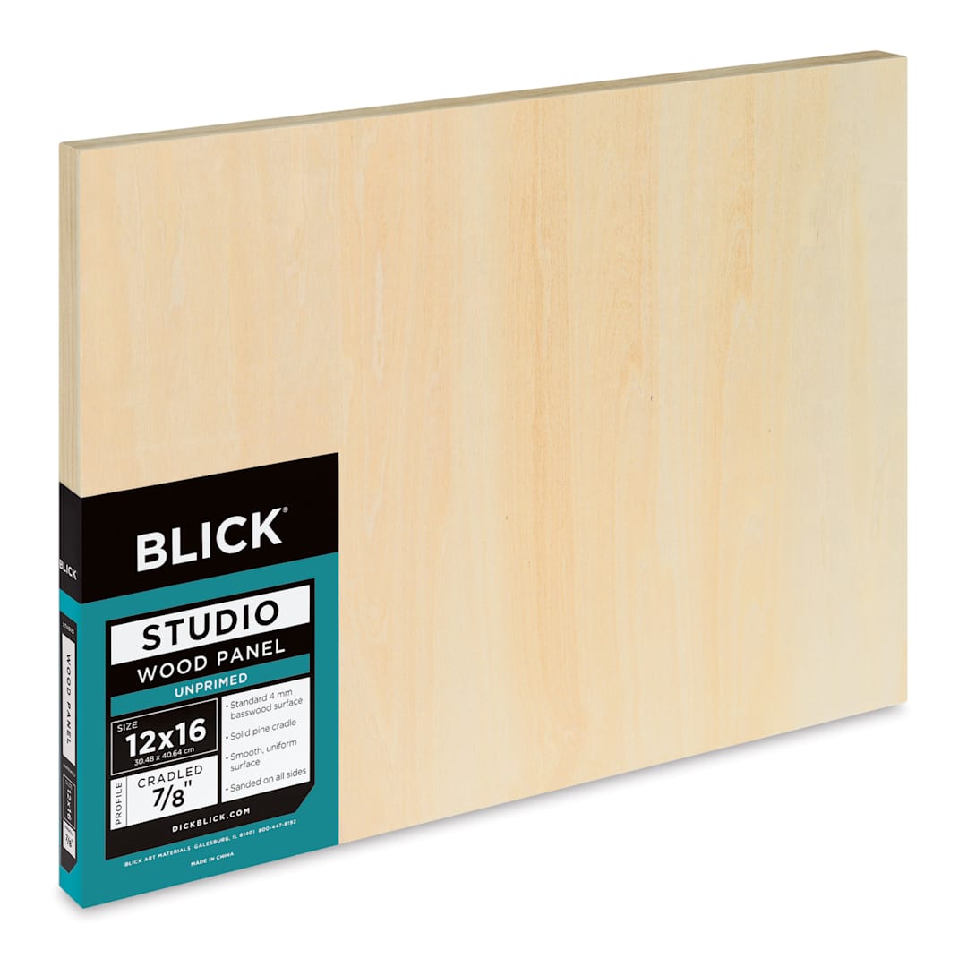 Open in modal - Blick Studio Artists' Wood Panel - Flat Cradle, 12" x 16", 7/8" Cradle