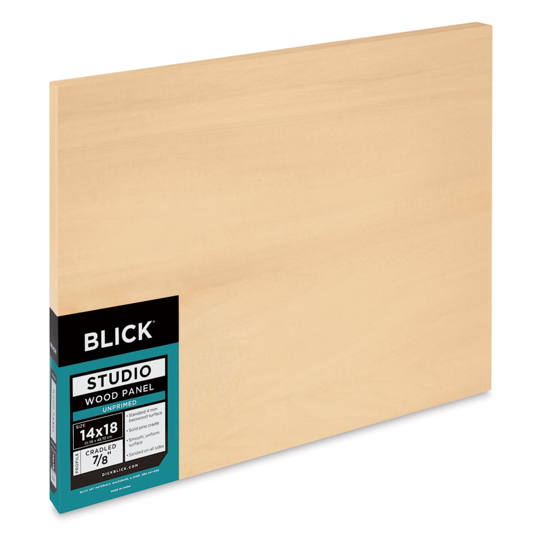 Open in modal - Blick Studio Artists' Wood Panel - Flat Cradle, 14" x 18", 7/8" Cradle