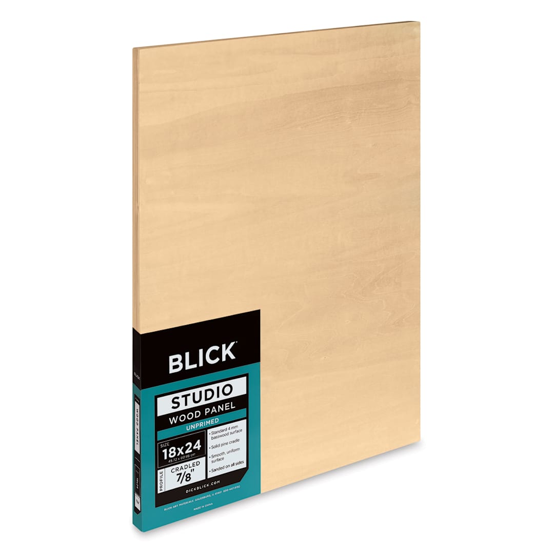 Open in modal - Blick Studio Artists' Wood Panel - Flat Cradle, 18" x 24", 7/8" Cradle