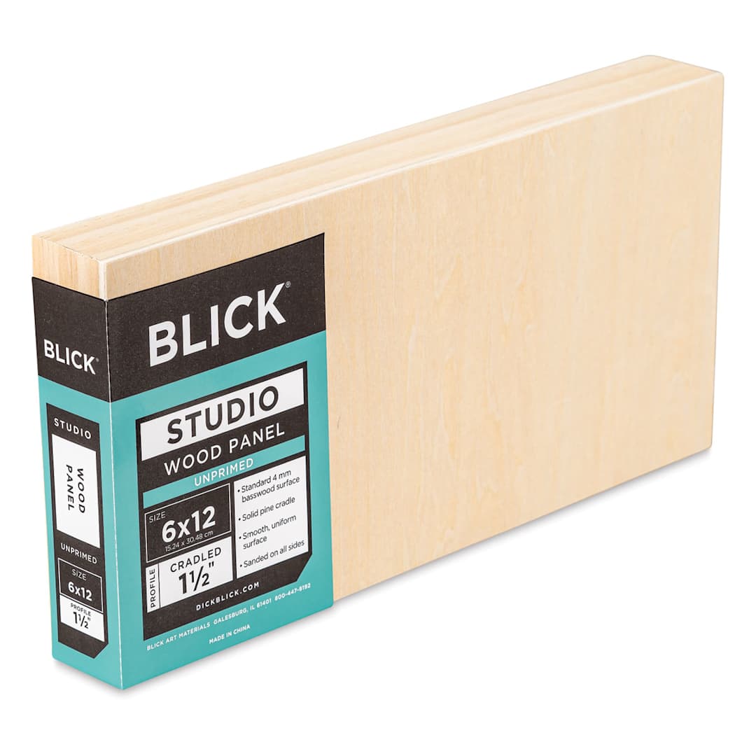 Open in modal - Blick Studio Artists' Wood Panel - Gallery Cradle, 6" x 12", 1-1/2" Cradle