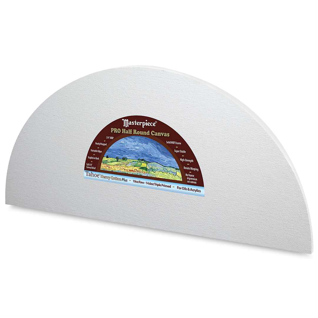 Open in modal - Masterpiece Tahoe Cotton Canvas Shape - Angled view of Half Round Canvas
