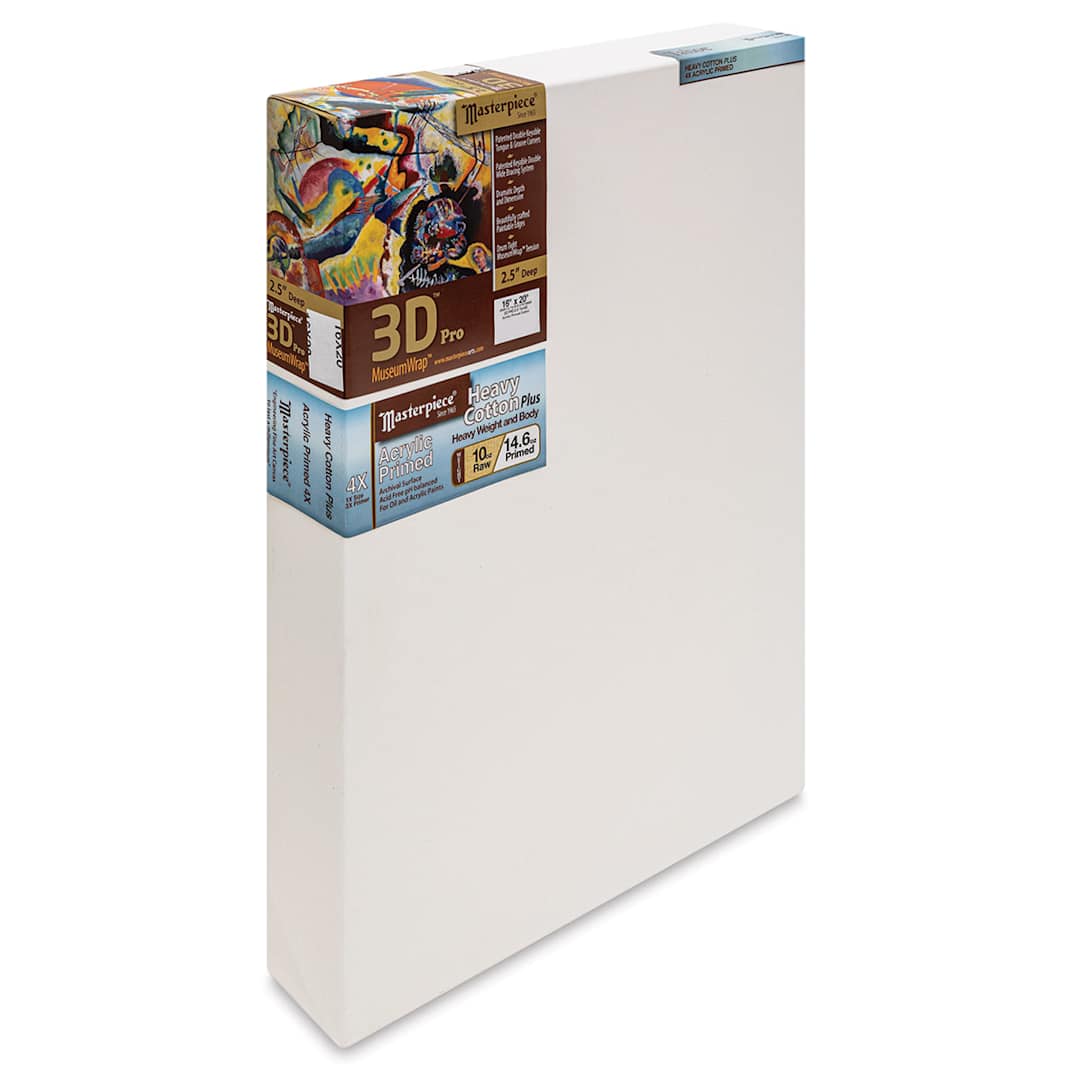 Open in modal - Masterpiece Tahoe Cotton Canvas - 16" x 20", 2-1/2" Profile, Acrylic Primed front side view