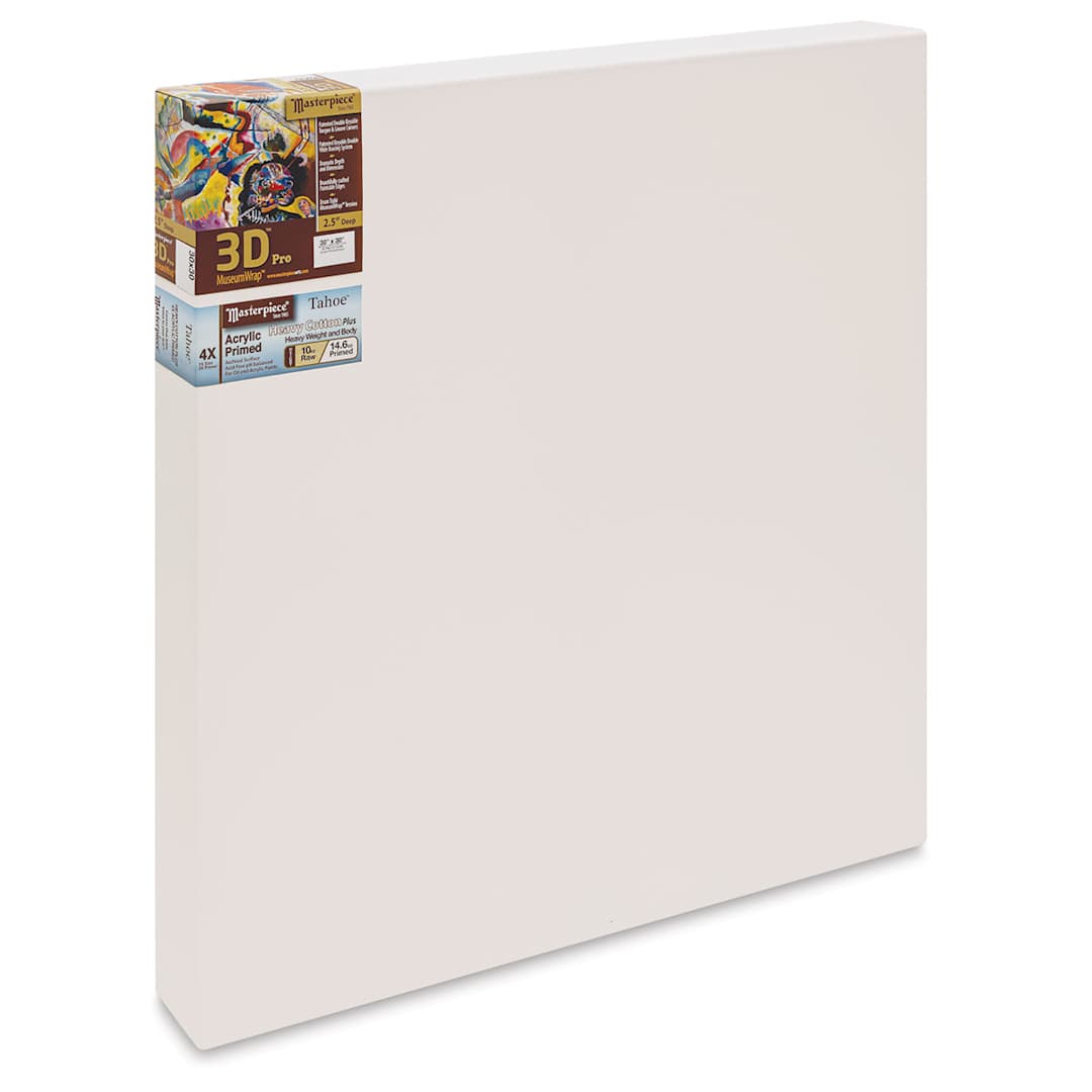 Open in modal - Masterpiece Tahoe Cotton Canvas - 30" x 30", 2-1/2" Profile, Acrylic Primed front side view