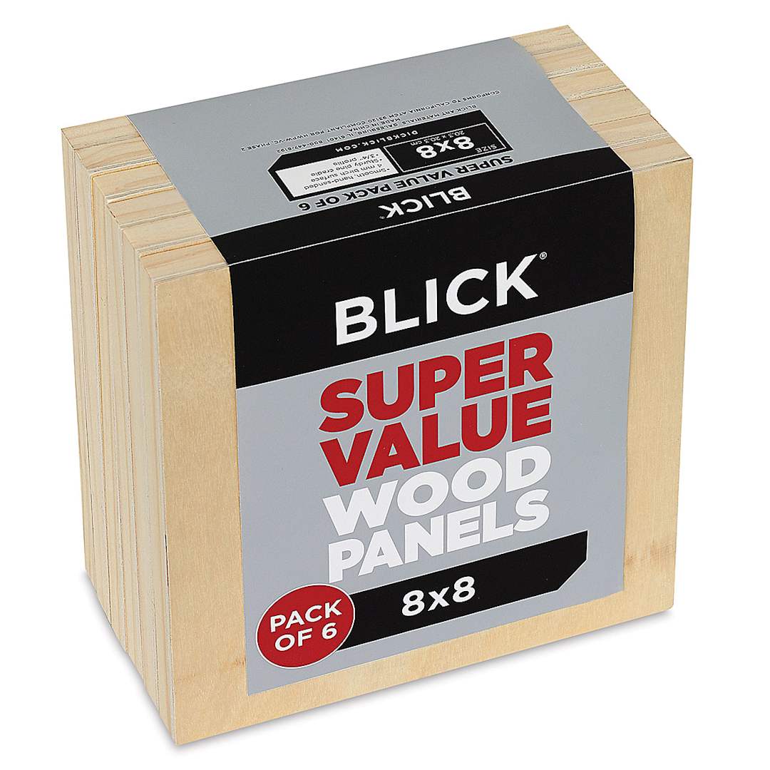 Open in modal - Blick Super Value Wood Panel Pack - 8'' x 8'', Pkg of 6 (Side view)