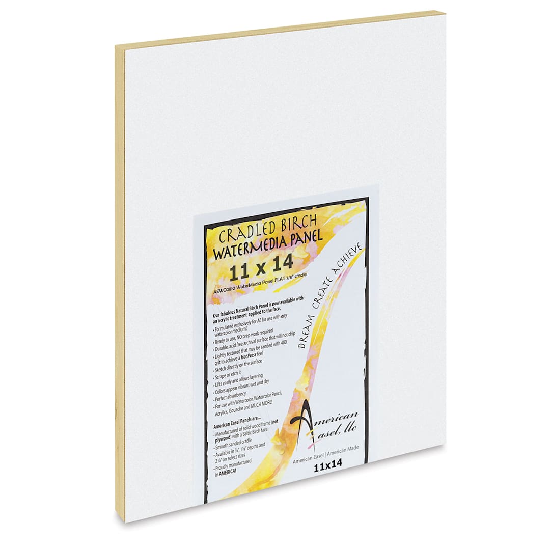 Open in modal - American Easel WaterMedia Panel - 11" x 14", Traditional Profile 7/8"