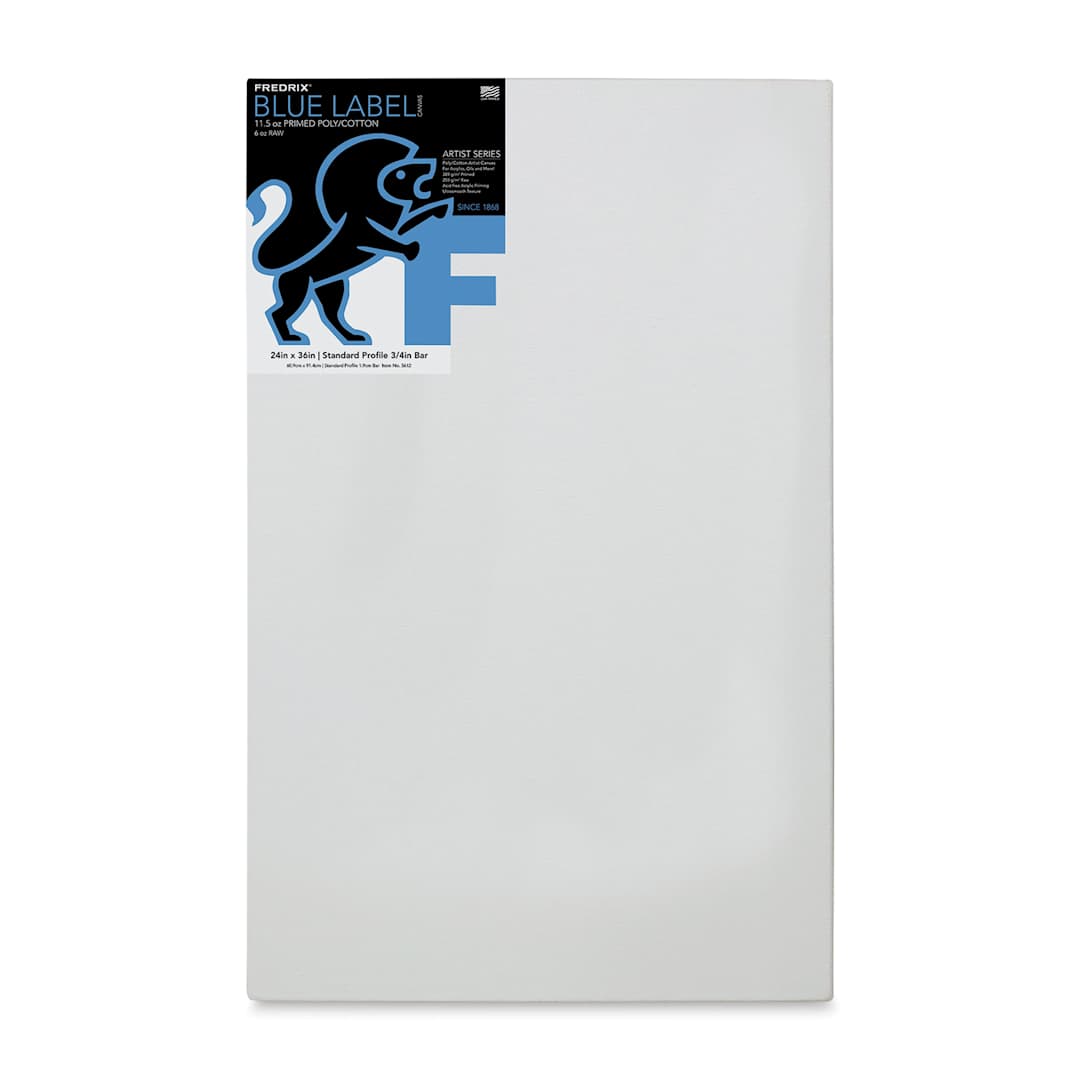 Open in modal - Fredrix Blue Label Cotton Canvas - 24" x 36", 3/4" Profile
