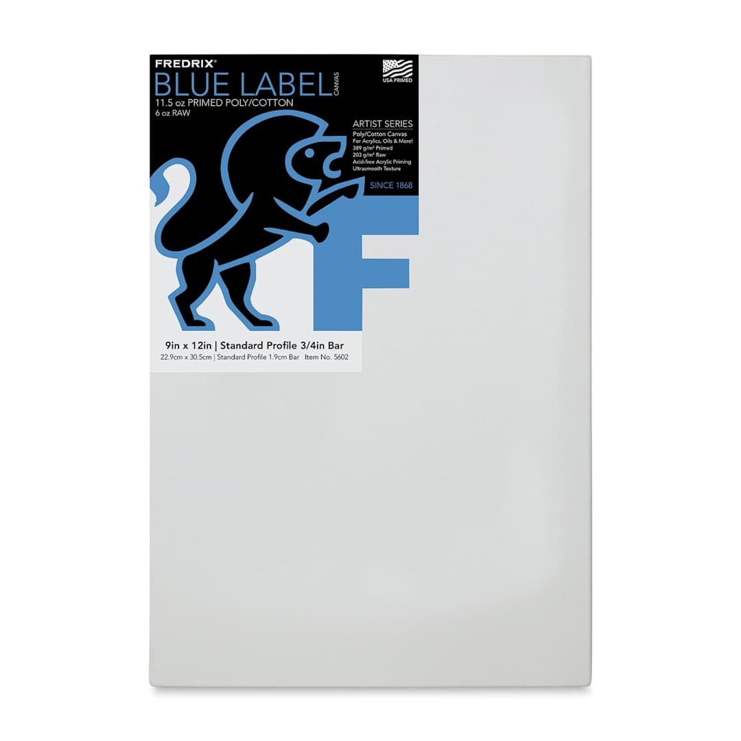 Open in modal - Fredrix Blue Label Cotton Canvas - 9" x 12", 3/4" Profile