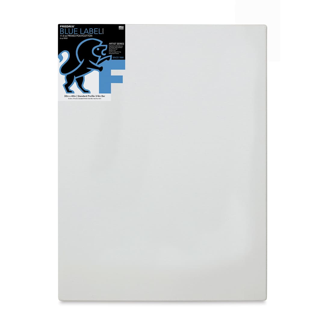 Open in modal - Fredrix Blue Label Cotton Canvas - 30" x 40", 3/4" Profile