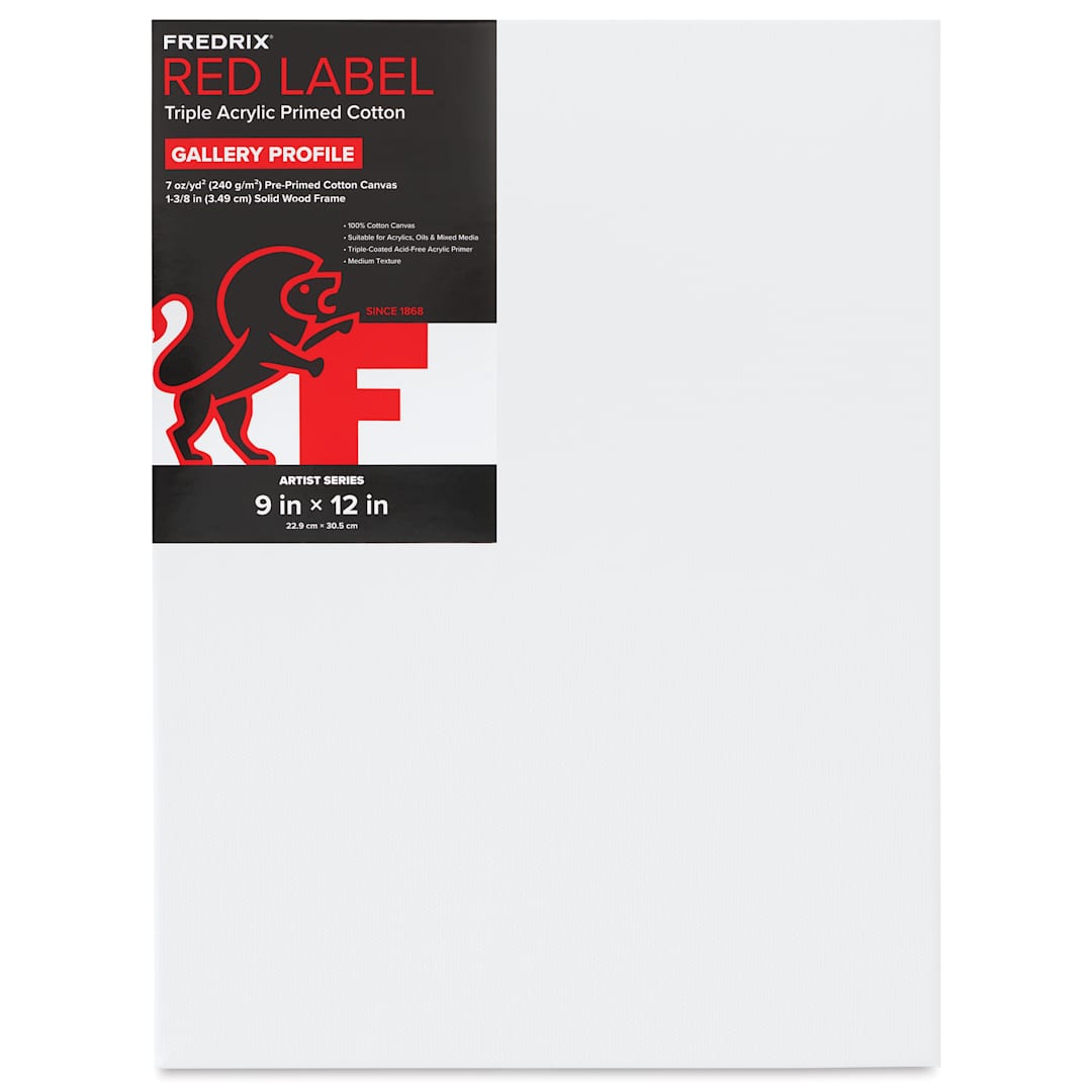 Open in modal - Fredrix Red Label Cotton Canvas - 9" x 12", Gallerywrap