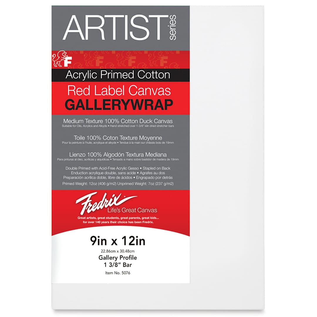 Open in modal - Fredrix Profile Cotton Canvas - 9" x 12", Gallerywrap