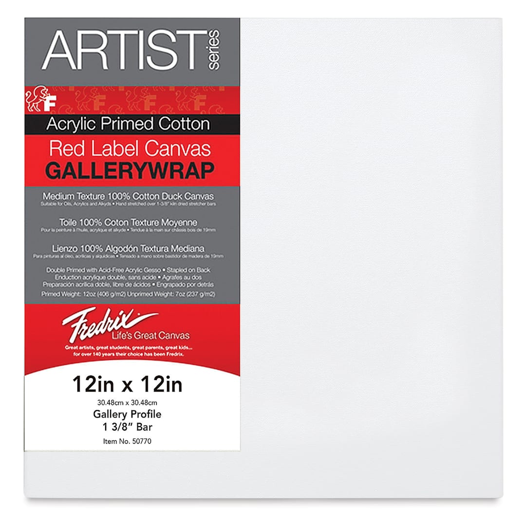 Open in modal - Fredrix Profile Cotton Canvas - 12" x 12", Gallerywrap