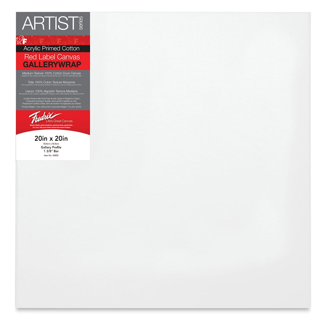 Open in modal - Fredrix Profile Cotton Canvas - 20" x 20", Gallerywrap