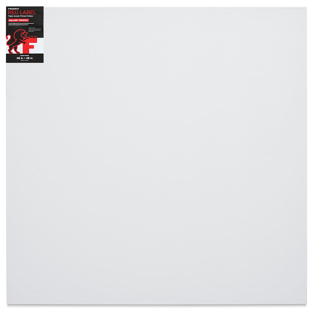 Open in modal - Fredrix Red Label Cotton Canvas - 48" x 48", Gallerywrap, front of packaging