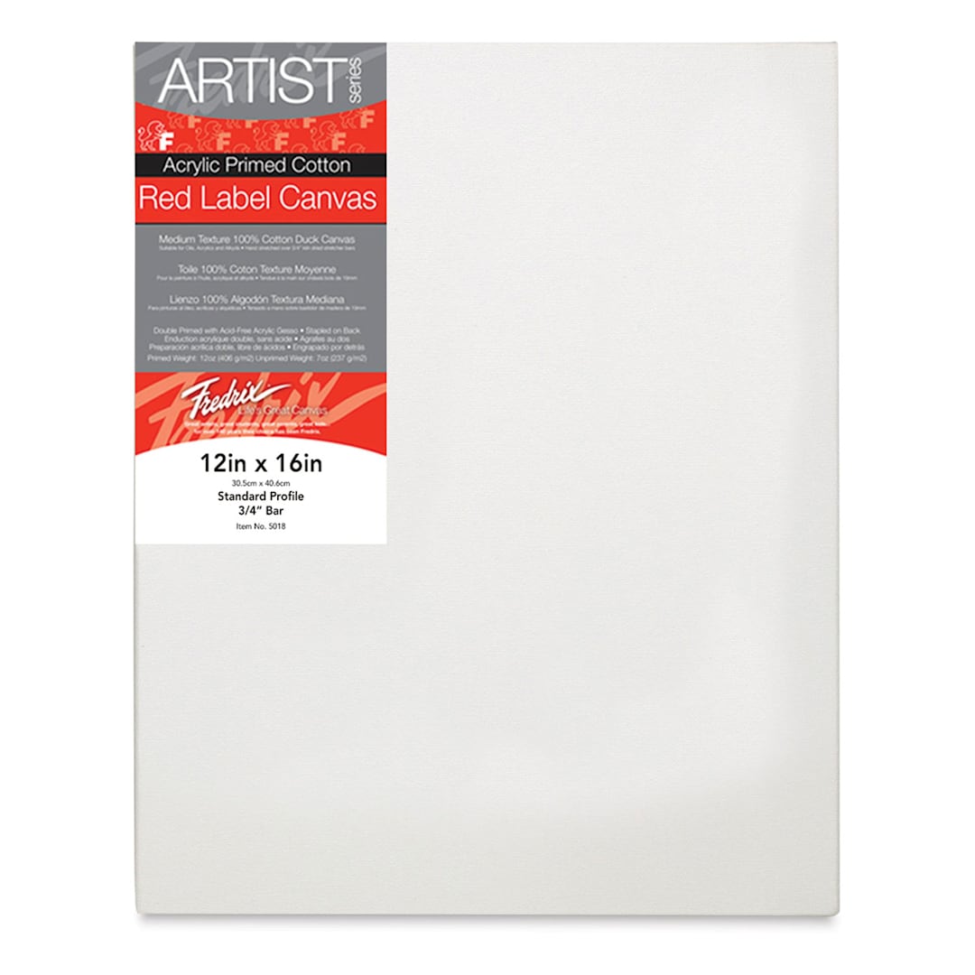Open in modal - Fredrix Red Label Cotton Canvas - 12" x 16", 3/4" Profile