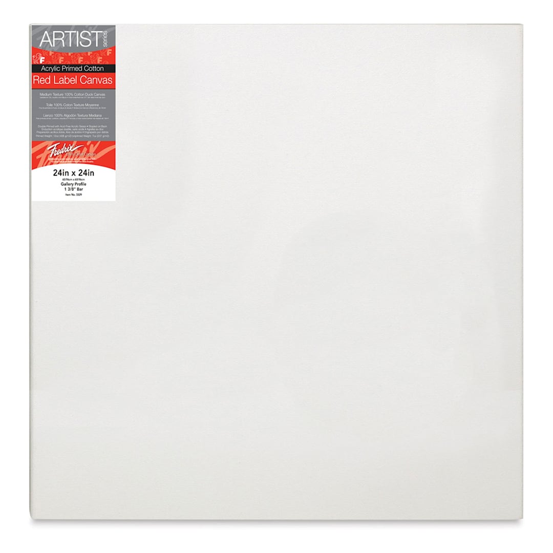 Open in modal - Fredrix Red Label Cotton Canvas - 24" x 24", 3/4" Profile