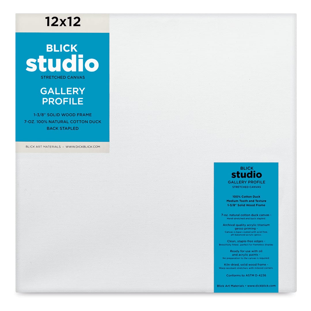 Open in modal - Blick Studio Stretched Cotton Canvas - Gallery Profile, 12" x 12" (front)
