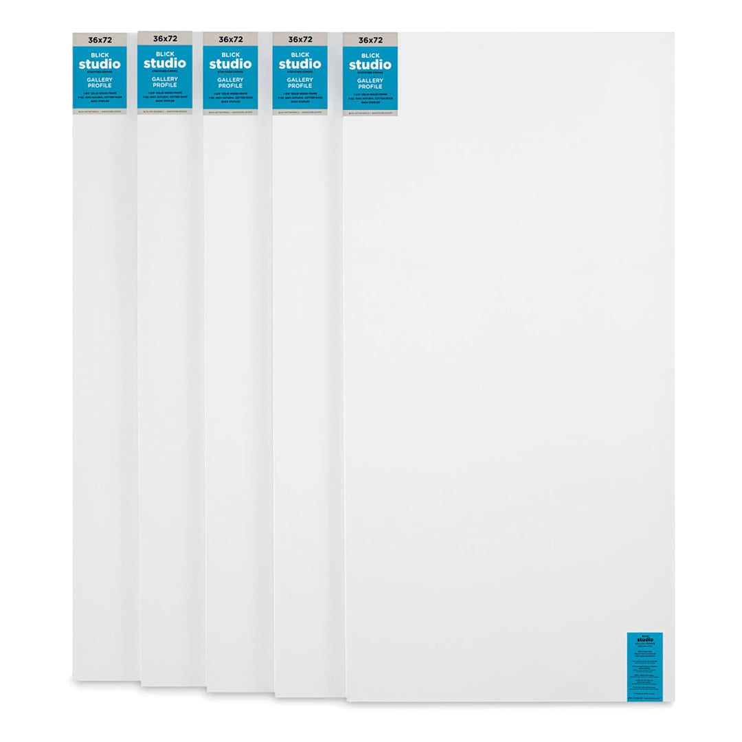 Open in modal - Blick Studio Stretched Cotton Canvas - Gallery Profile, 36" x 72", Pkg of 5 (fronts)