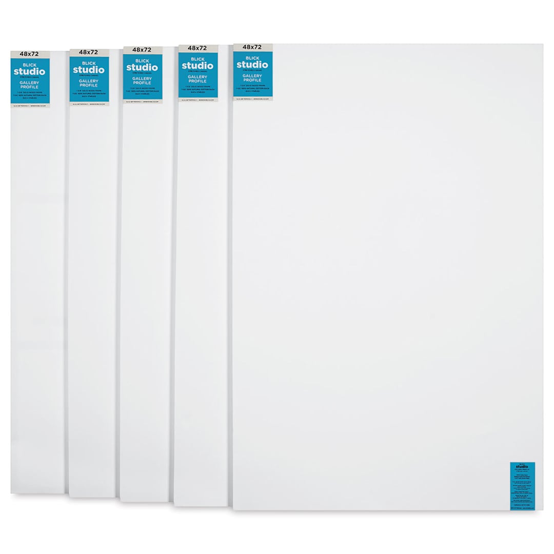 Open in modal - Blick Studio Stretched Cotton Canvas - Gallery Profile, 48" x 72", Pkg of 5 (fronts)