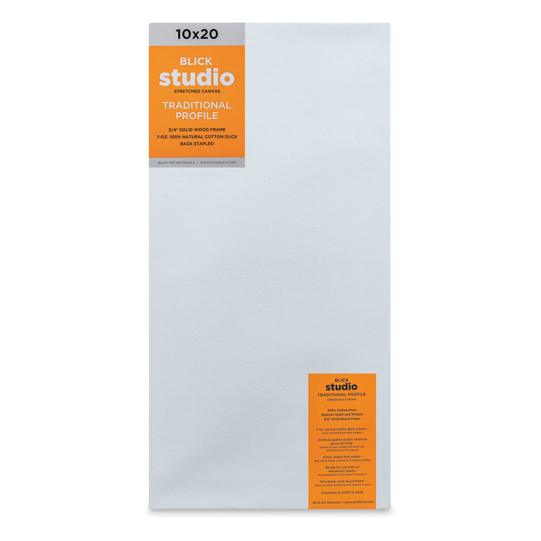 Open in modal - Blick Studio Stretched Cotton Canvas - Traditional Profile, 10" x 20" (front)