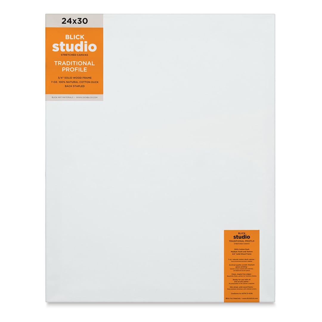 Open in modal - Blick Studio Stretched Cotton Canvas - Traditional Profile, 24" x 30" (front)