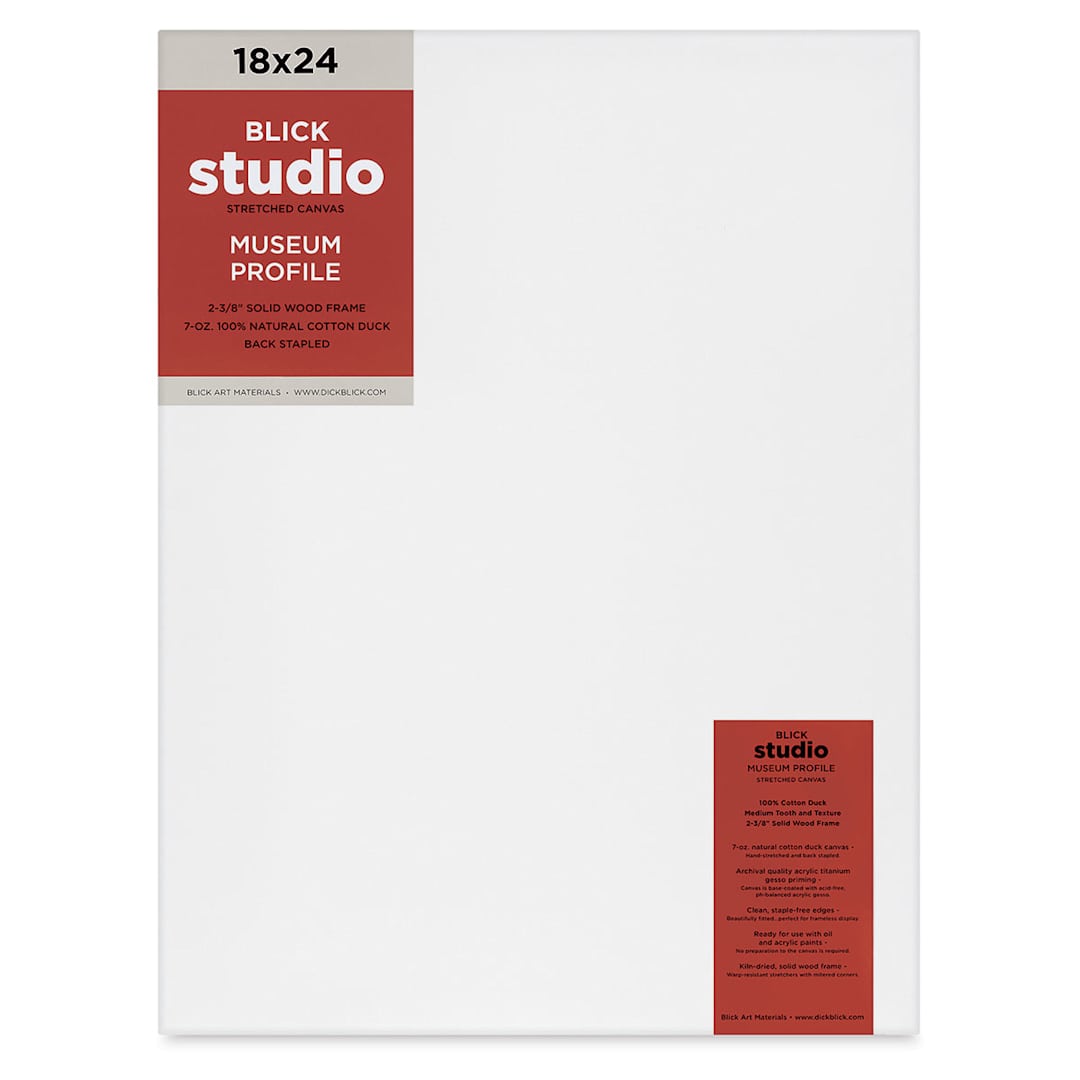 Open in modal - Blick Studio Stretched Cotton Canvas - Museum Profile, 18" x 24" (front)