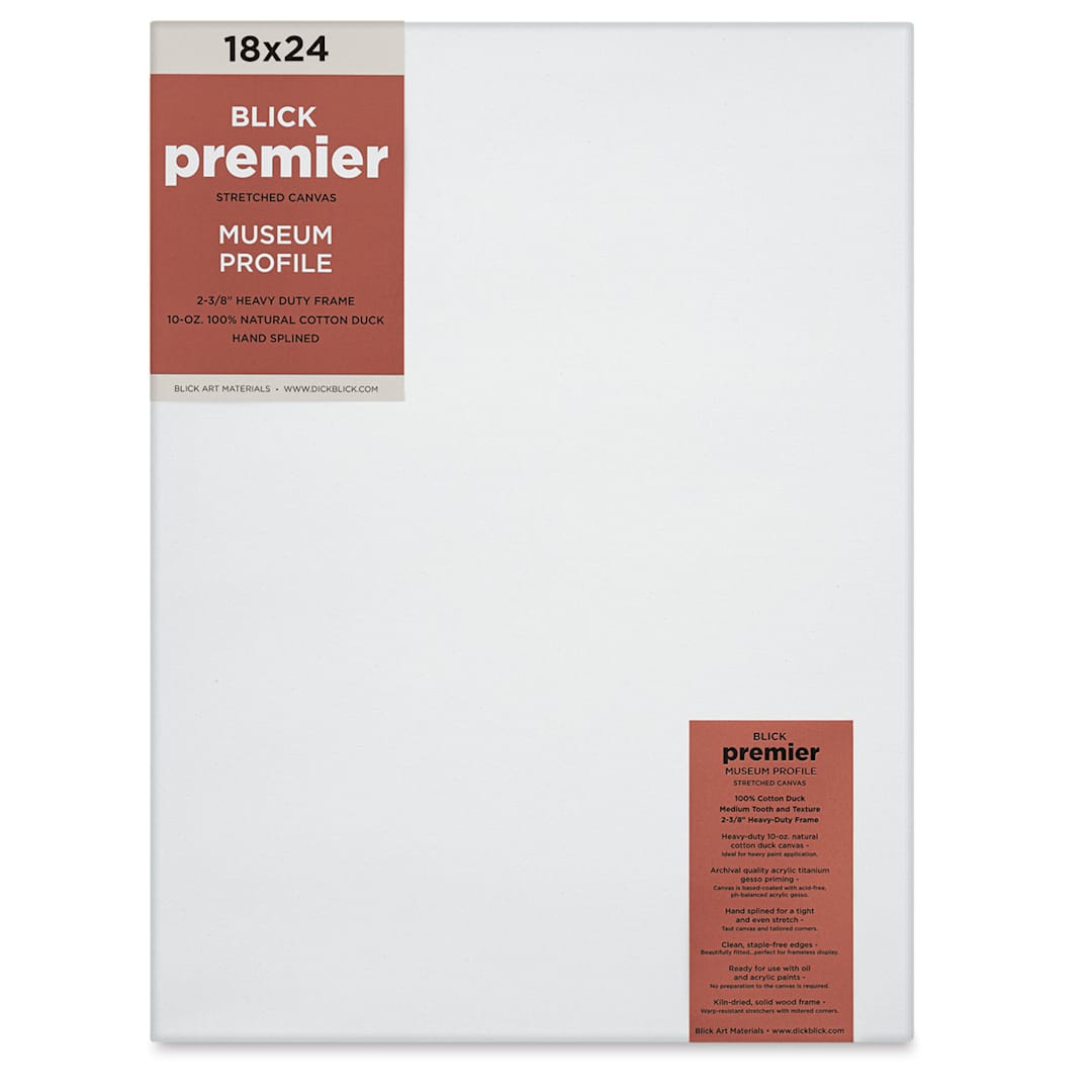 Open in modal - Blick Premier Stretched Cotton Canvas - Museum Profile, Splined, 18" x 24" (front)