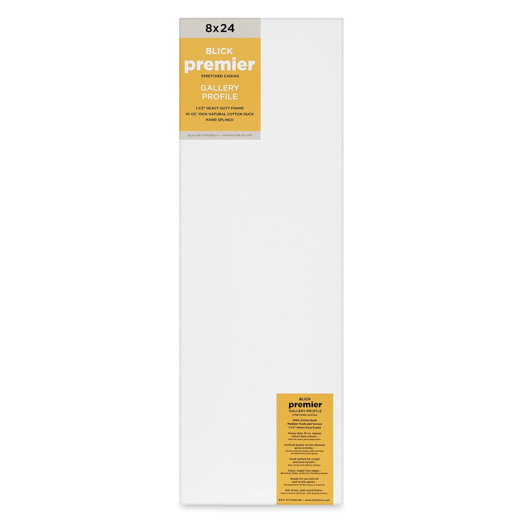 Open in modal - Blick Premier Stretched Cotton Canvas - Gallery Profile, Splined, 8" x 24" (front)