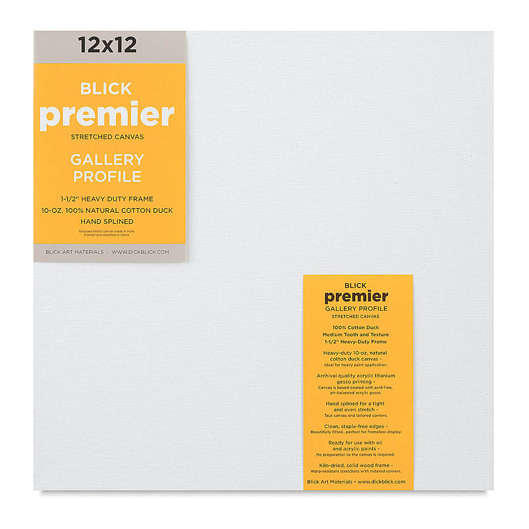 Open in modal - Blick Premier Stretched Cotton Canvas - Gallery Profile, Splined, 12" x 12" (front)