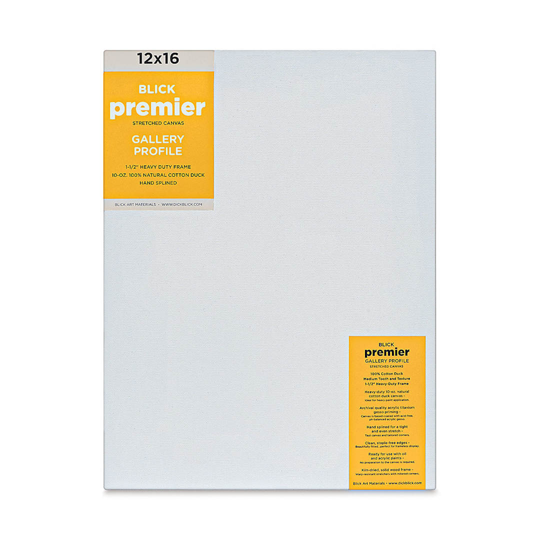 Open in modal - Blick Premier Stretched Cotton Canvas - Gallery Profile, Splined, 12" x 16" (front)
