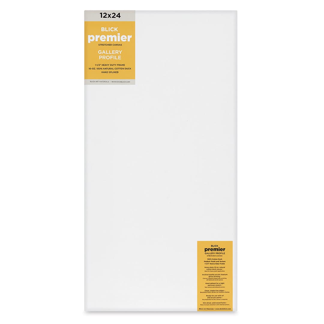 Open in modal - Blick Premier Stretched Cotton Canvas - Gallery Profile, Splined, 12" x 24" (front)