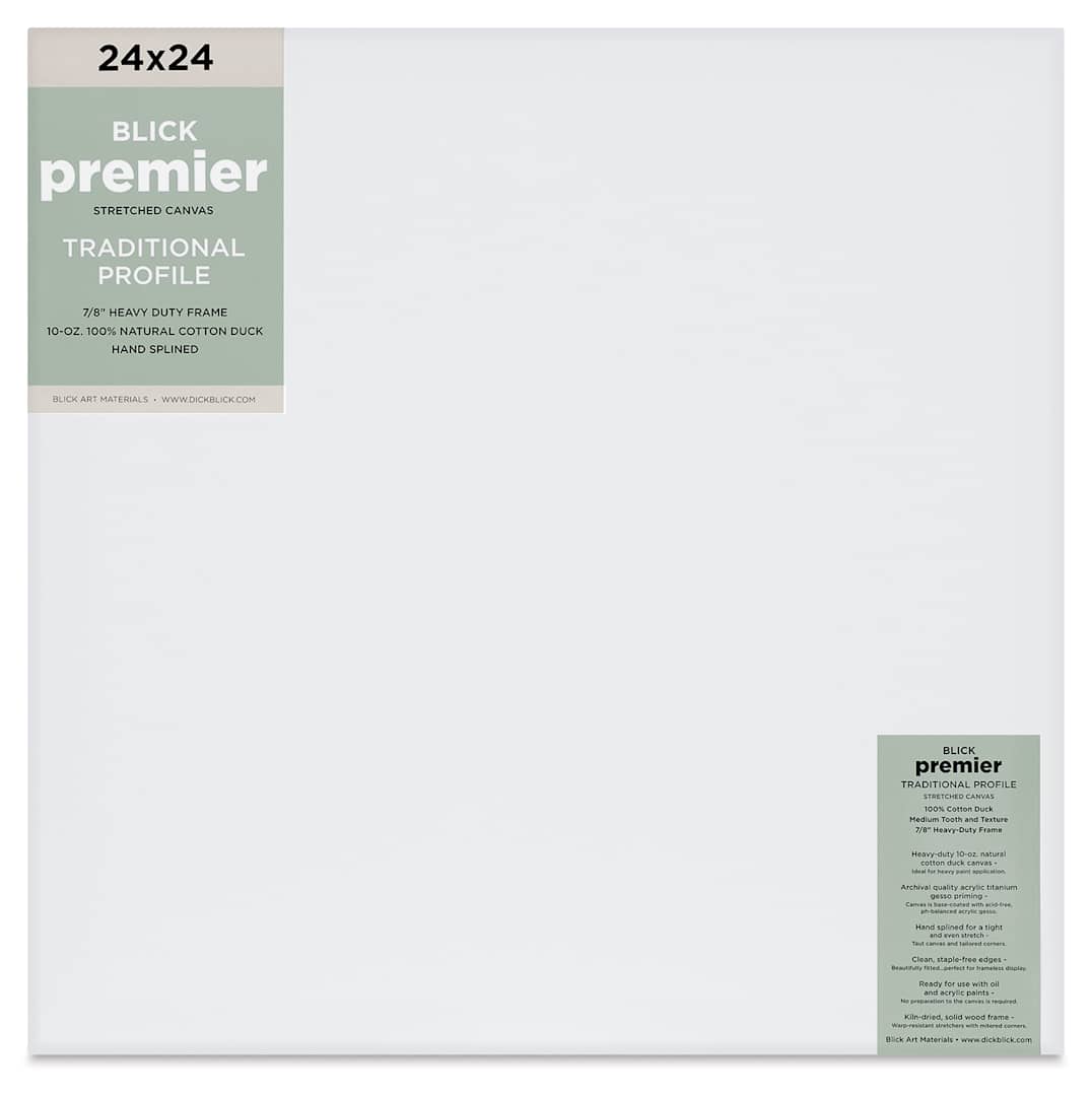 Open in modal - Blick Premier Stretched Cotton Canvas - Traditional Profile, Splined, 24" x 24", front