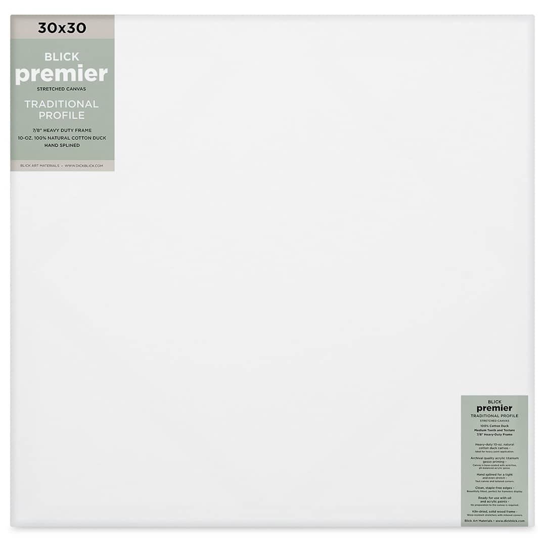 Open in modal - Blick Premier Stretched Cotton Canvas - Traditional Profile, Splined, 30" x 30", front