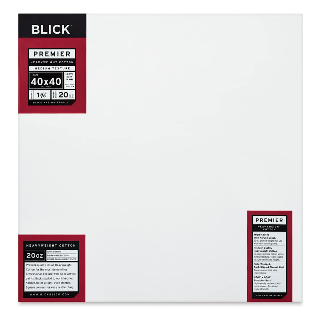 Open in modal - Blick Premier Heavyweight Stretched Cotton Canvas - 40" x 40", 1-3/8" Profile