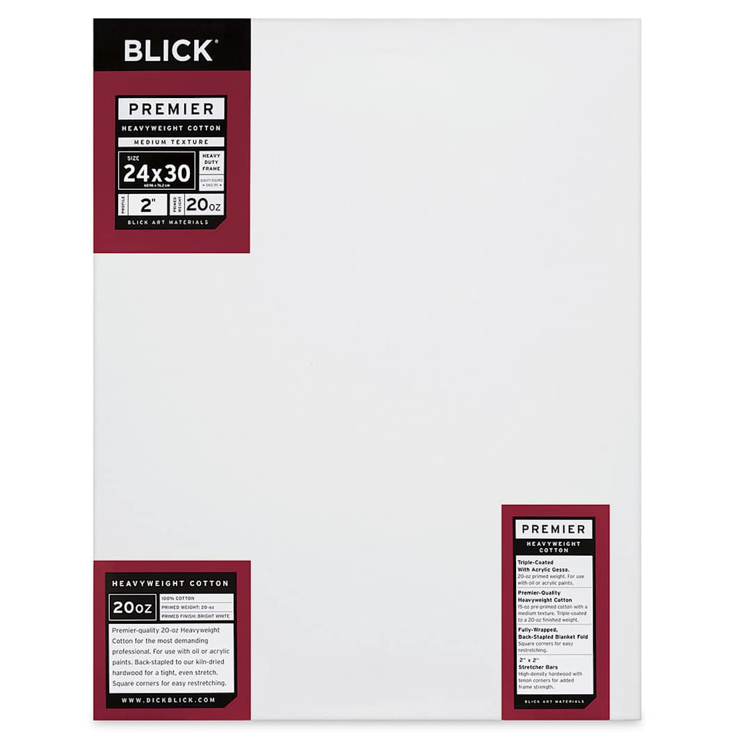 Open in modal - Blick Premier Heavyweight Stretched Cotton Canvas - 24" x 30", 2" Profile