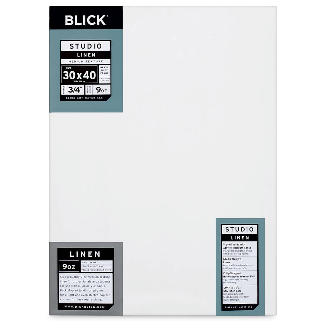 Open in modal - Blick Studio Linen Stretched Canvas - 30" x 40", Traditional 3/4" Profile