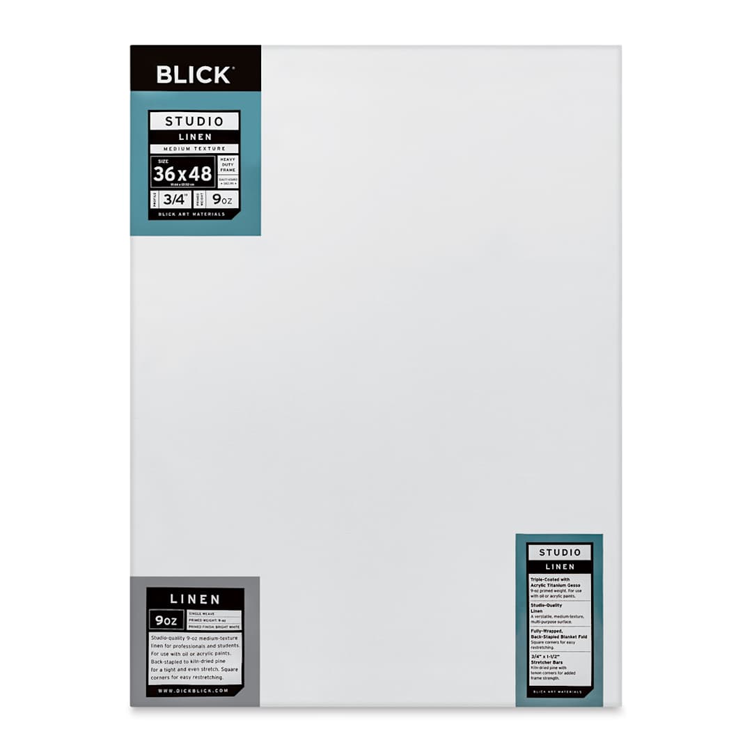 Open in modal - Blick Studio Linen Stretched Canvas - 36" x 48", Traditional 3/4" Profile