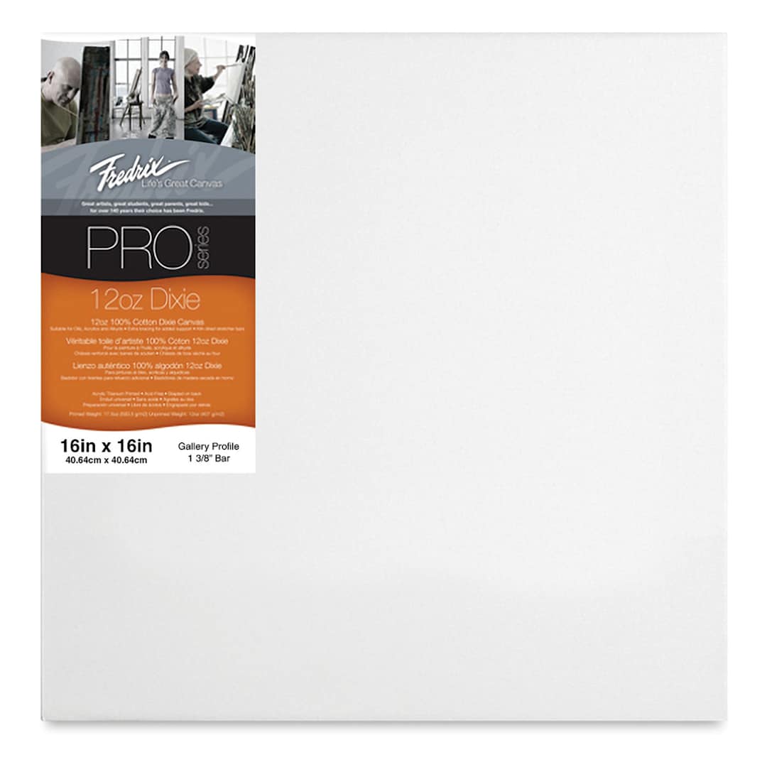 Open in modal - Fredrix Pro Series Dixie Gallery Profile Canvas - 16" x 16", 1-3/8" Profile